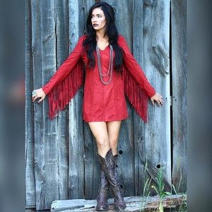 Rust Fringe Dress